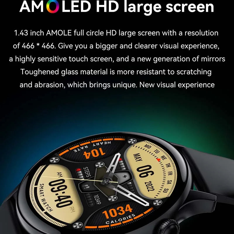 2024 New Smart Watch HK85 AMOLED 1.43" BT Call Health Monitoring Always on Display Men Women Tracking Fitness Sports Smartwatch