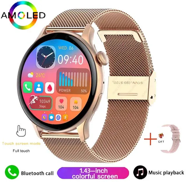 2024 New Smart Watch HK85 AMOLED 1.43" BT Call Health Monitoring Always on Display Men Women Tracking Fitness Sports Smartwatch