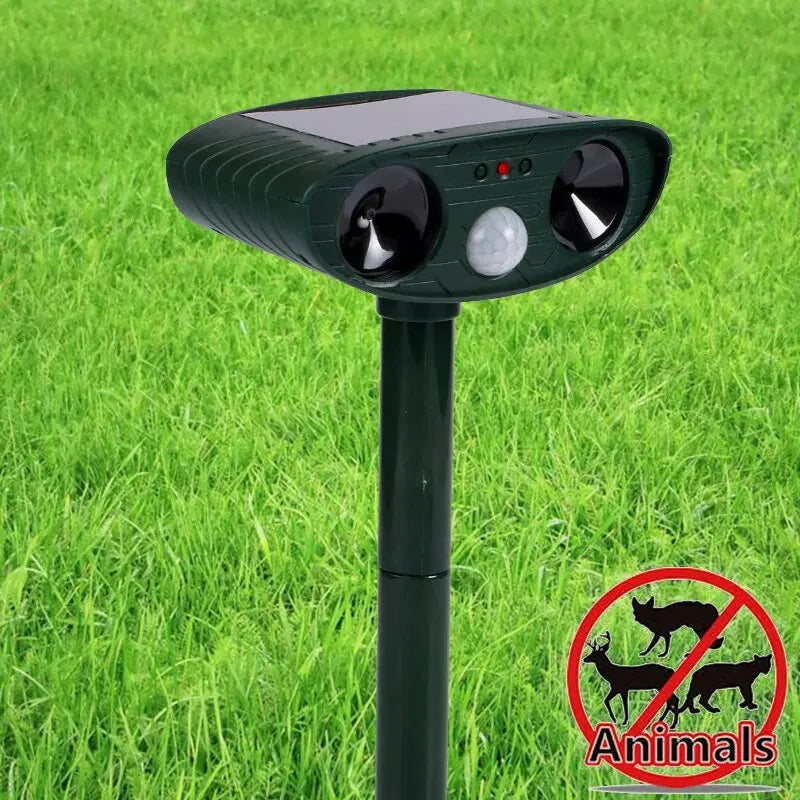 1pc ultrasound Repellant Cat Dog Repellant Solar Powered Rechargeable Garden Waterproof creature Deterrent For Farm Yard