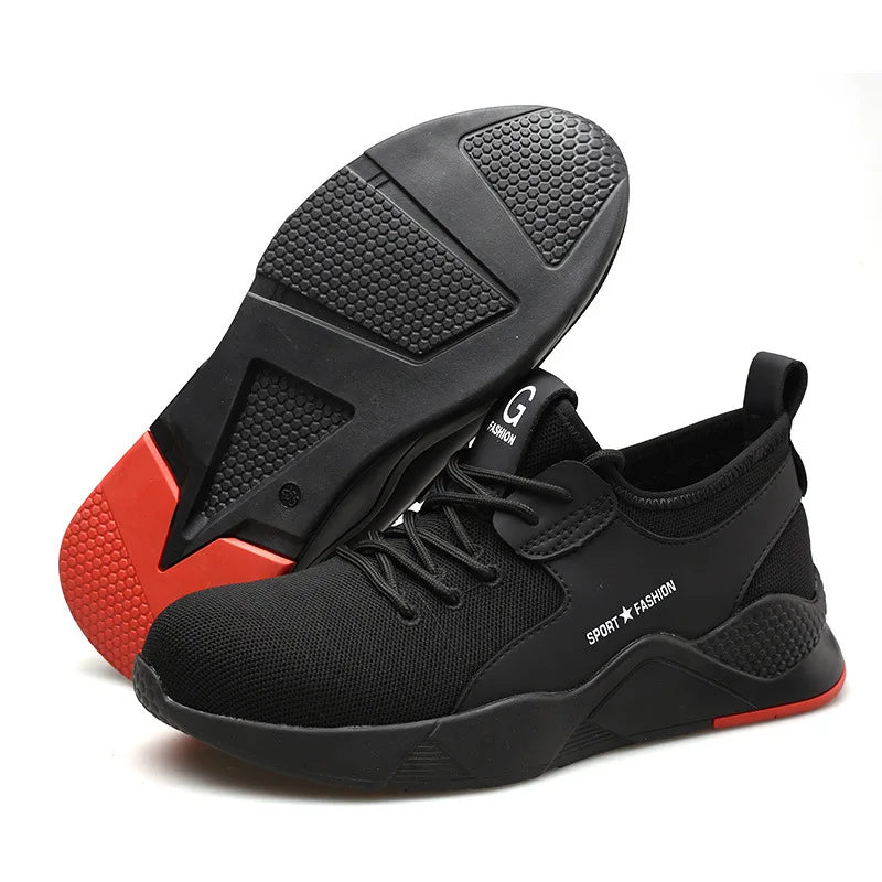 New Steel Toe Shoes Kevlar Fiber Safety Shoes Men's and Women's Breathable and Durable Steel Toe Work Shoes Fashion Large 36-49