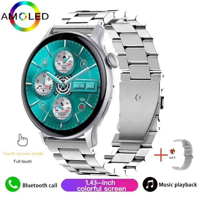 2024 New Smart Watch HK85 AMOLED 1.43" BT Call Health Monitoring Always on Display Men Women Tracking Fitness Sports Smartwatch