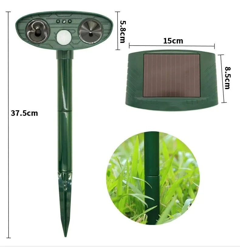 1pc ultrasound Repellant Cat Dog Repellant Solar Powered Rechargeable Garden Waterproof creature Deterrent For Farm Yard