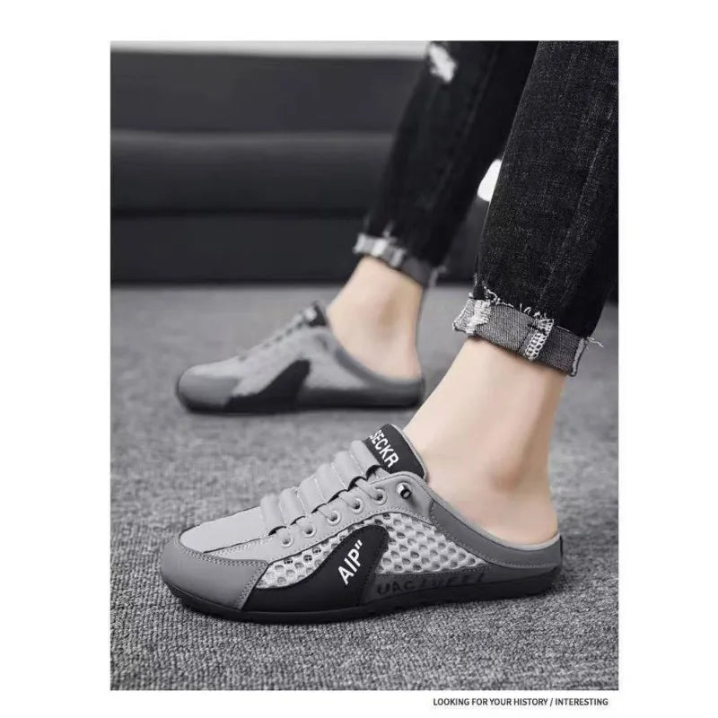 Summer New Half Carrier Men's Shoes Soft Sole Casual Comfortable Sneakers Men's Slip-on Beanie Shoes sneakers for men