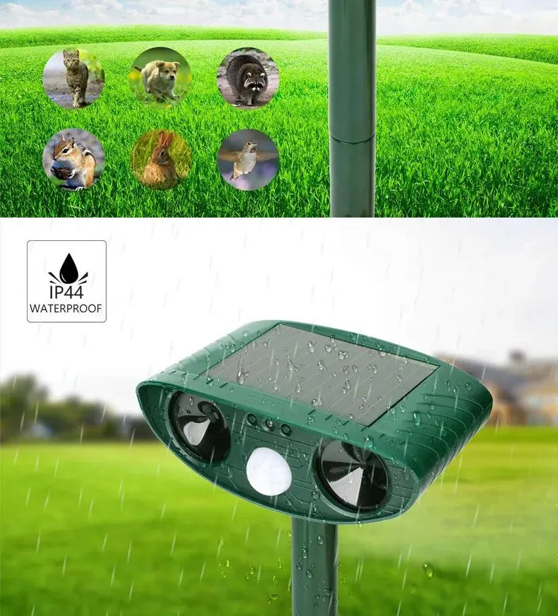 1pc ultrasound Repellant Cat Dog Repellant Solar Powered Rechargeable Garden Waterproof creature Deterrent For Farm Yard