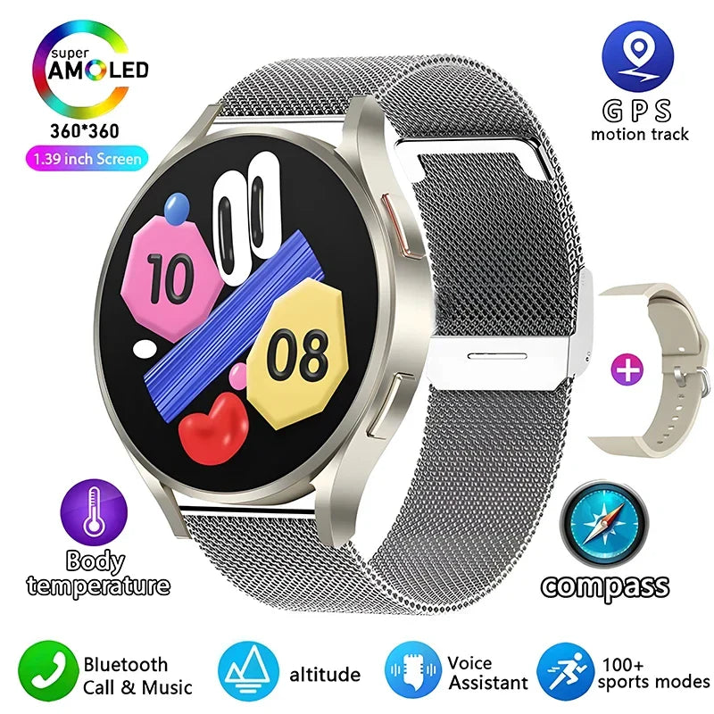 2024 New For Samsung Galaxy Watch 6 Classic Smart Watch Men Women Bluetooth Call HD AMOLED Voice Call NFC GPS Sports Watches M10