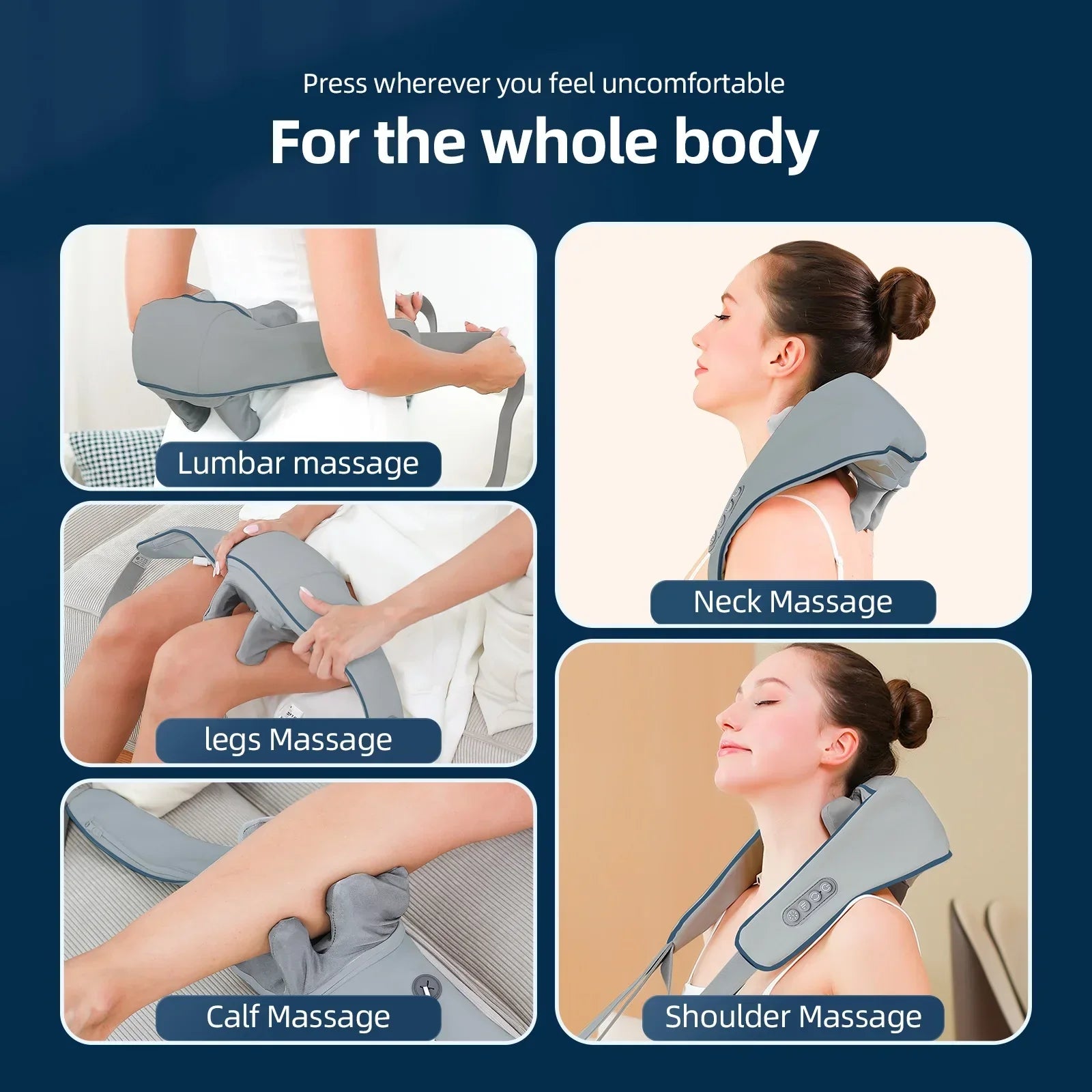 Neck And Shoulder Massager Wireless Shoulder And Back Kneading Massage Shawl Trapezius Neck Cervical masajeador