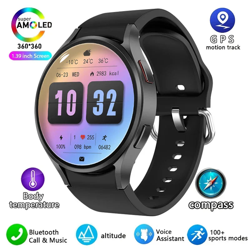 2024 New For Samsung Galaxy Watch 6 Classic Smart Watch Men Women Bluetooth Call HD AMOLED Voice Call NFC GPS Sports Watches M10