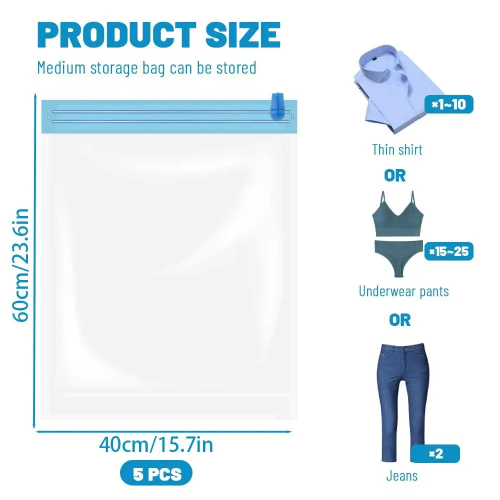 Roll Up Travel Space Saver Storage Bags for Luggage Clothes Cruise Ship Essentials Home Packing-Organizer