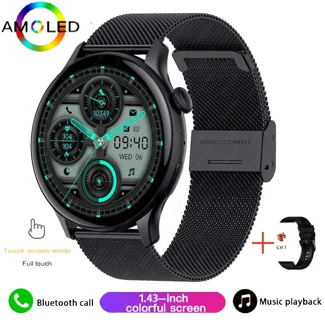 2024 New Smart Watch HK85 AMOLED 1.43" BT Call Health Monitoring Always on Display Men Women Tracking Fitness Sports Smartwatch