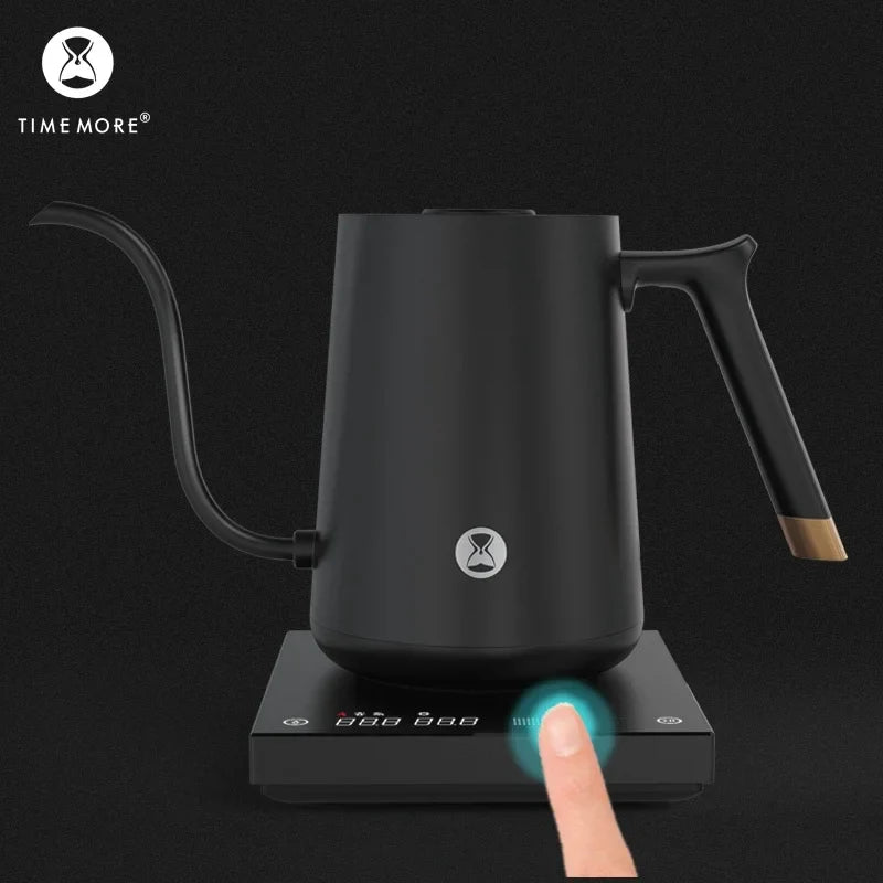 Timemore Fish Smart Electric Pour Over Kettle 600ml 220v  Fine Mouth Temperature Control Customize Hand Brew Coffee Pot Gifts