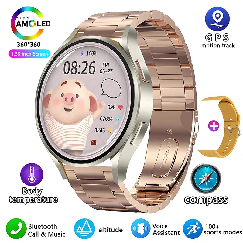2024 New For Samsung Galaxy Watch 6 Classic Smart Watch Men Women Bluetooth Call HD AMOLED Voice Call NFC GPS Sports Watches M10