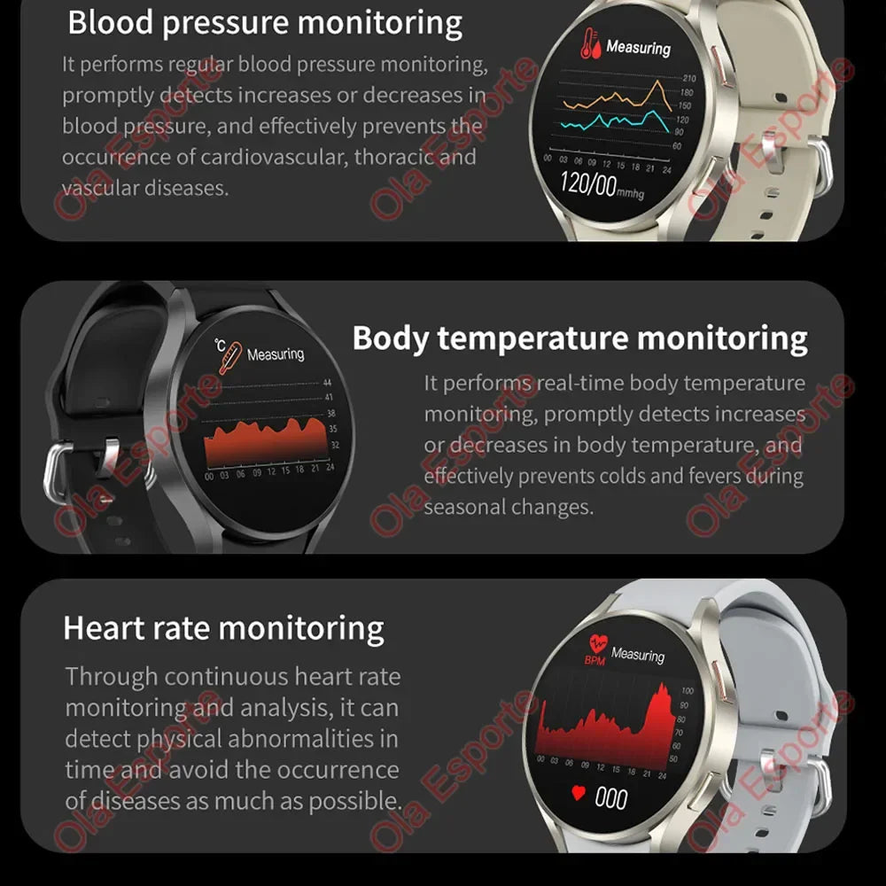 For New Samsung Galaxy Watch 7 Support Korea GPS Compass NFC Women Smart Watch Sport Man AMOLED BT Call Galaxy 7 Smartwatch 2025