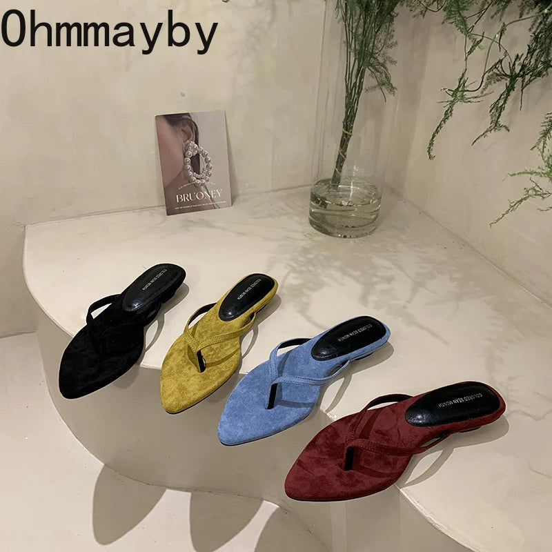 Summer Women Fashion Clip Toe Slippers Casual Comfort Outdoor Shoes Ladies Beach Dress Flats Slides