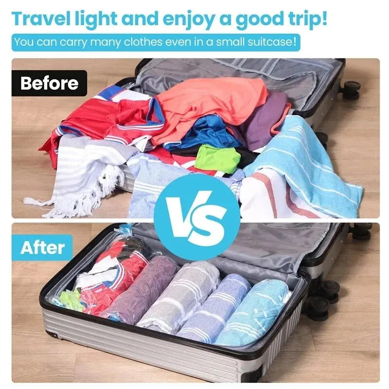 Roll Up Travel Space Saver Storage Bags for Luggage Clothes Cruise Ship Essentials Home Packing-Organizer