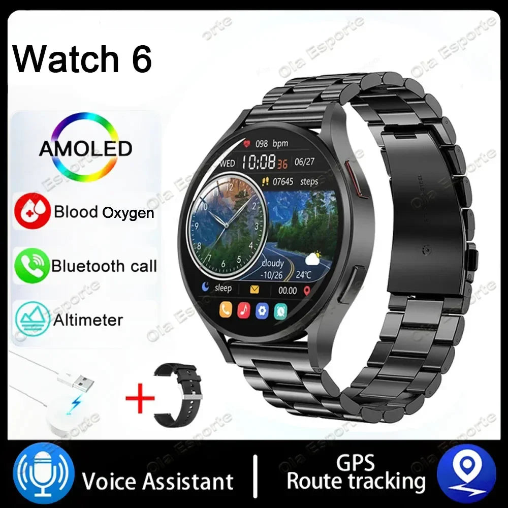 For New Samsung Galaxy Watch 7 Support Korea GPS Compass NFC Women Smart Watch Sport Man AMOLED BT Call Galaxy 7 Smartwatch 2025