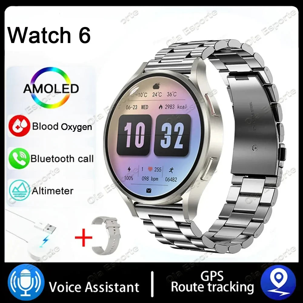 For New Samsung Galaxy Watch 7 Support Korea GPS Compass NFC Women Smart Watch Sport Man AMOLED BT Call Galaxy 7 Smartwatch 2025