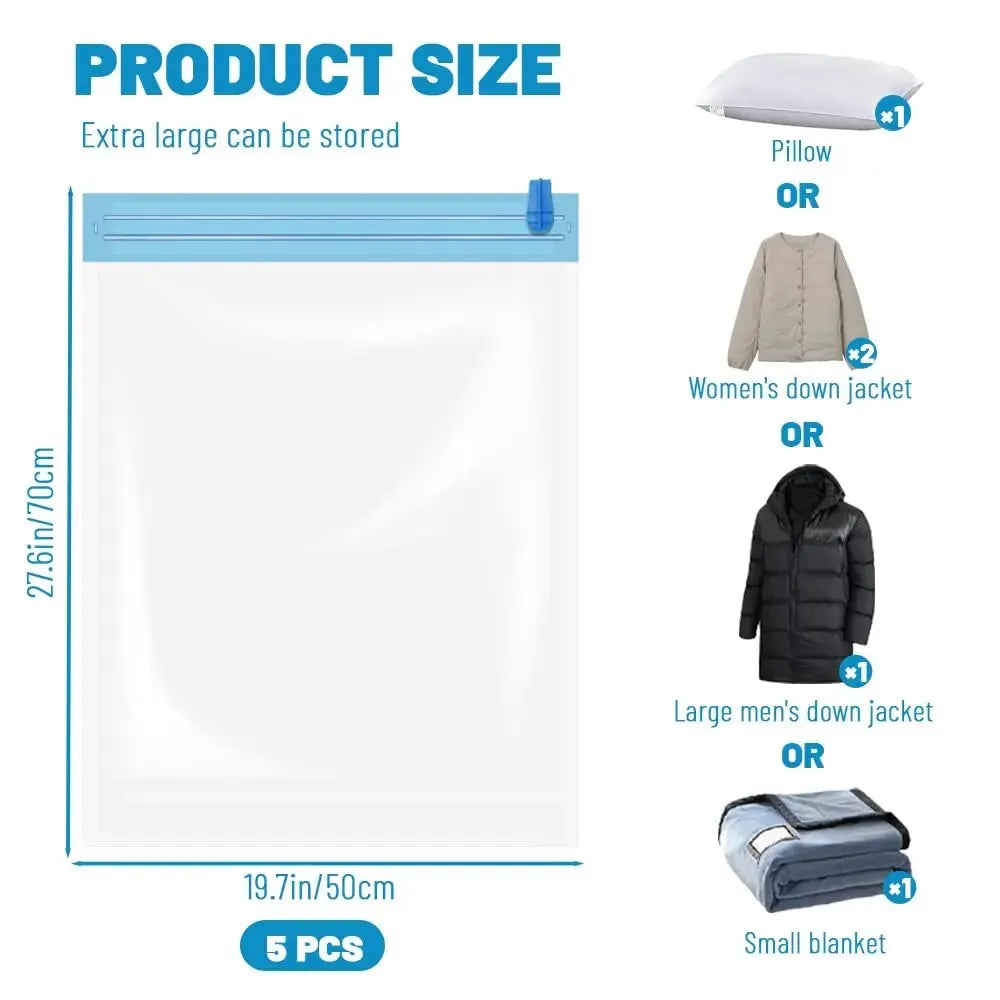 Roll Up Travel Space Saver Storage Bags for Luggage Clothes Cruise Ship Essentials Home Packing-Organizer